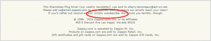 example of an unsubscribe link