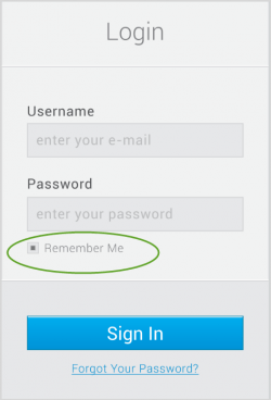 form with remember me button