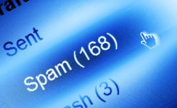 e-mail spam closeup