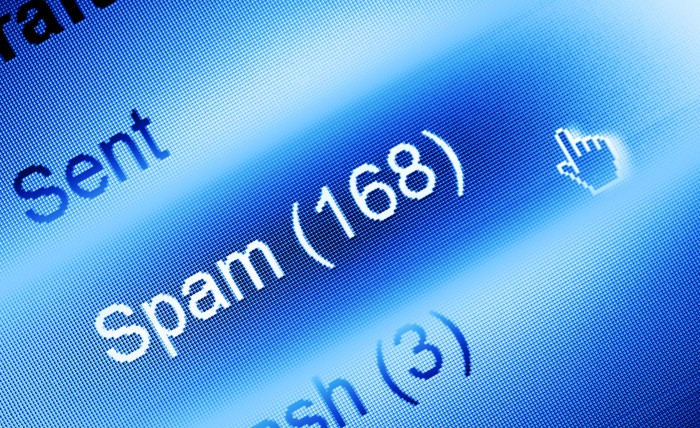 e-mail spam closeup