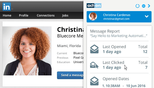 Act-On Anywhere's LinkedIn Timeline review