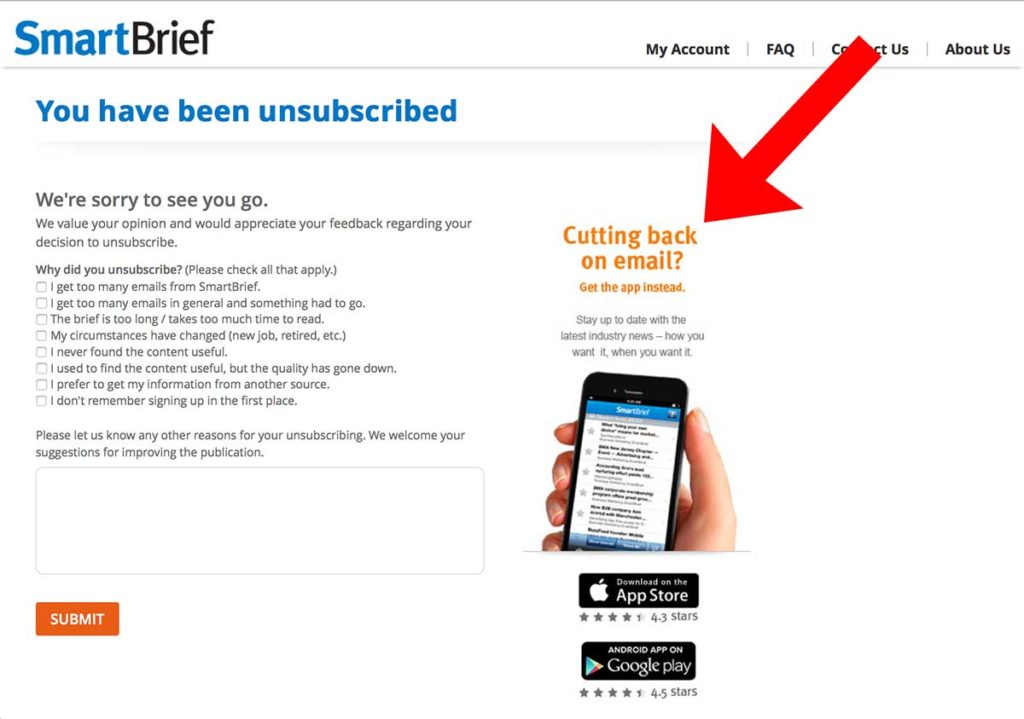 Smart Brief Unsubscribe Page