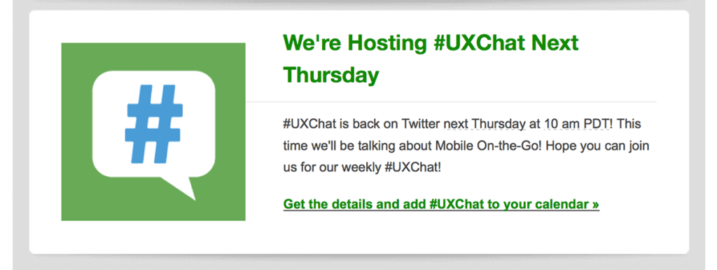 UX Chat announcement In Email