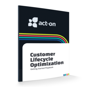 Ebook illustration with text that reads Act-On Customer Lifecycle Optimization, Getting Started Playbook