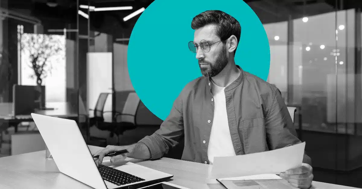 Marketer creating an infographic.
