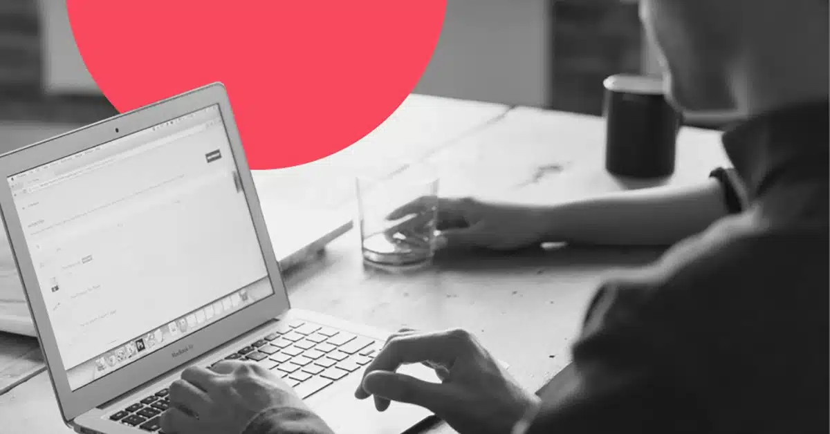 Closeup of a person creating a landing page.