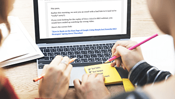This picture is of a corrected email that was sent to subscribers. It shows the importance of using a checklist for your email newsletter before sending.