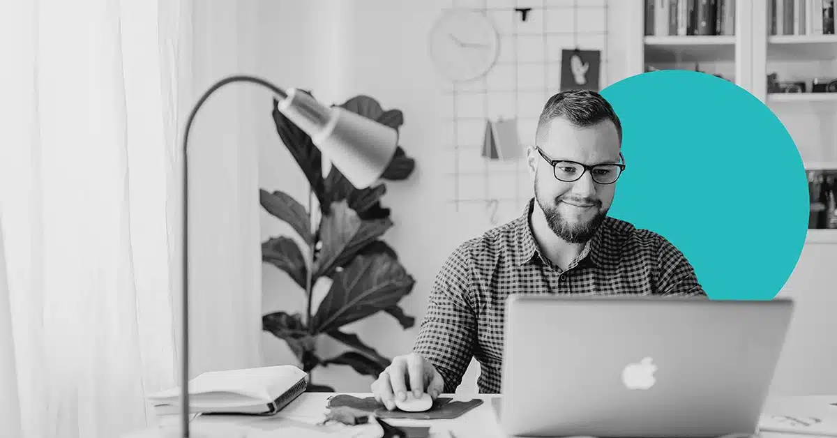 Man hard at work perfecting his email ramp strategy.