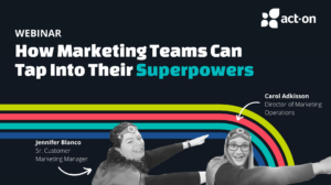 Cover slide for a webinar on marketing automation tools that uses superheroes as its theme