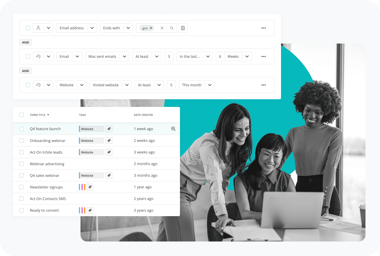 Act-On journey orchestration segmentation builder